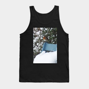 Snowy Christmas Red Robin Tank Top